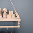 Swing Rope Floating Shelves Display Storage Rack Decor For Display Books,Nordic Style Hot Air Balloon, ,Nordic Style Wooden Beads Wall Hanging ShelfClock For Children Room,Cute Wall Clock Home Decoration,New style,iBuyXi.com