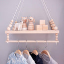 Swing Rope Floating Shelves Display Storage Rack Decor For Display Books,Nordic Style Hot Air Balloon, ,Nordic Style Wooden Beads Wall Hanging ShelfClock For Children Room,Cute Wall Clock Home Decoration,New style,iBuyXi.com