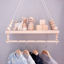 Swing Rope Floating Shelves Display Storage Rack Decor For Display Books,Nordic Style Hot Air Balloon, ,Nordic Style Wooden Beads Wall Hanging ShelfClock For Children Room,Cute Wall Clock Home Decoration,New style,iBuyXi.com
