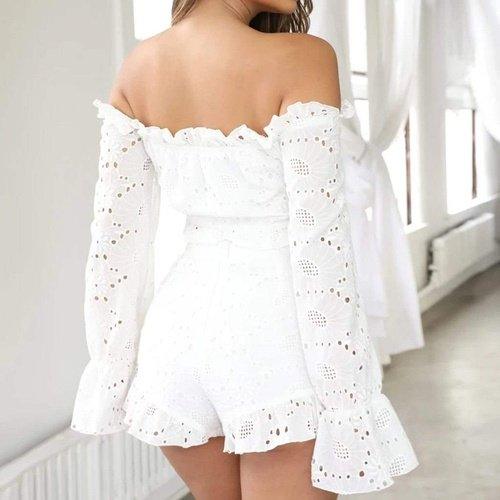Off Should Long Sleeve Lace Top, iBuyXi.com, Women clothing, sexy lace tops, long sleeve tops, unique design tops, summer outfits