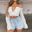 Off Should Long Sleeve Lace Top, iBuyXi.com, Women clothing, sexy lace tops, long sleeve tops, unique design tops, summer outfits