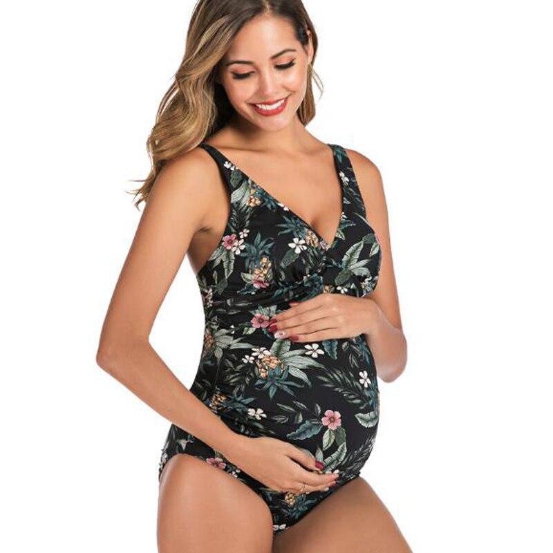One-Piece Floral Printed Pregnancy Swimwear With Bodysuit Which Looks Stunning At Many Occasions. - ibuyxi.com