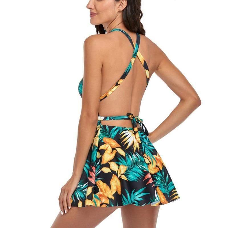 European And American One-piece Skirt Swimsuit Deep-V Open Back Skin-Friendly Breathable Sexy Charming Swimsuit, iBuyXi.com - Shop Unique Selection Of Products, Online shopping store, Affirm Payment, Pay with Free Interest Installments, Summer Collection, Tankini Set, Tankini Bikini One Piece Set, Swimwear, Discount Shopping