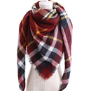 Plaid Thick Cashmere Scarf, Winter Women Plaid Scarf Thick Warm Cashmere Scarves For Lady Shawls Bandage Female Soft Blanket Bandana Stoles, iBuyXi.com, Online shopping store, women clothing, scarves for sale, free shipping, high quality scarf, winter scarf, gift for girlfriend