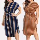 Plue Size Colorful Short Sleeve Party Dress With O-Neck Loose Ideal For Any Party Or Occasions. - ibuyxi.com