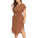 Plue Size Colorful Short Sleeve Party Dress With O-Neck Loose Ideal For Any Party Or Occasions. - ibuyxi.com