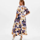 Plus Size Boho Floral Long Dress. Visit iBuyXi.com for Online Shopping and Shop the Unique Selection, Plus Size Sexy Boho Floral Long Dress, Fashion Women Evening Party Dress, Beach Dress, Casual Short Sleeve Dress, Bohemian Dress.