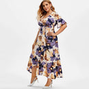 Plus Size Boho Floral Long Dress. Visit iBuyXi.com for Online Shopping and Shop the Unique Selection, Plus Size Sexy Boho Floral Long Dress, Fashion Women Evening Party Dress, Beach Dress, Casual Short Sleeve Dress, Bohemian Dress.