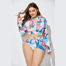 Plus Size Brazilian Bikini Three Pieces, Three Pieces Women's Swimwear,Zipper Stand Collar Long, Sleeve Tie Dye Print Swimsuits Plus Size Brazilian Bikini, Swimwear Zipper Tie Dye Print Swimsuits, Brazilian Bathing Suits Bodysuit Backless, Monokini Beachwear Sets,Plus Size Swimwear,One Shoulder Hollow Out  Bathing Suits, Plus Size Women's Swimwear Fashion One Shoulder Hollow Out,Sexy Women's Bathing Suits Black Female Beach Swimsuit, , Long Sleeve Bodysuit, Long Sleevees,iBuyXi.com