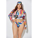 Plus Size Brazilian Bikini Three Pieces, Three Pieces Women's Swimwear,Zipper Stand Collar Long, Sleeve Tie Dye Print Swimsuits Plus Size Brazilian Bikini, Swimwear Zipper Tie Dye Print Swimsuits, Brazilian Bathing Suits Bodysuit Backless, Monokini Beachwear Sets,Plus Size Swimwear,One Shoulder Hollow Out  Bathing Suits, Plus Size Women's Swimwear Fashion One Shoulder Hollow Out,Sexy Women's Bathing Suits Black Female Beach Swimsuit, , Long Sleeve Bodysuit, Long Sleevees,iBuyXi.com