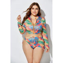 Plus Size Brazilian Bikini Three Pieces, Three Pieces Women's Swimwear,Zipper Stand Collar Long, Sleeve Tie Dye Print Swimsuits Plus Size Brazilian Bikini, Swimwear Zipper Tie Dye Print Swimsuits, Brazilian Bathing Suits Bodysuit Backless, Monokini Beachwear Sets,Plus Size Swimwear,One Shoulder Hollow Out  Bathing Suits, Plus Size Women's Swimwear Fashion One Shoulder Hollow Out,Sexy Women's Bathing Suits Black Female Beach Swimsuit, , Long Sleeve Bodysuit, Long Sleevees,iBuyXi.com