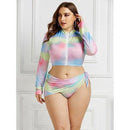 Plus Size Brazilian Bikini Three Pieces, Three Pieces Women's Swimwear,Zipper Stand Collar Long, Sleeve Tie Dye Print Swimsuits Plus Size Brazilian Bikini, Swimwear Zipper Tie Dye Print Swimsuits, Brazilian Bathing Suits Bodysuit Backless, Monokini Beachwear Sets,Plus Size Swimwear,One Shoulder Hollow Out  Bathing Suits, Plus Size Women's Swimwear Fashion One Shoulder Hollow Out,Sexy Women's Bathing Suits Black Female Beach Swimsuit, , Long Sleeve Bodysuit, Long Sleevees,iBuyXi.com