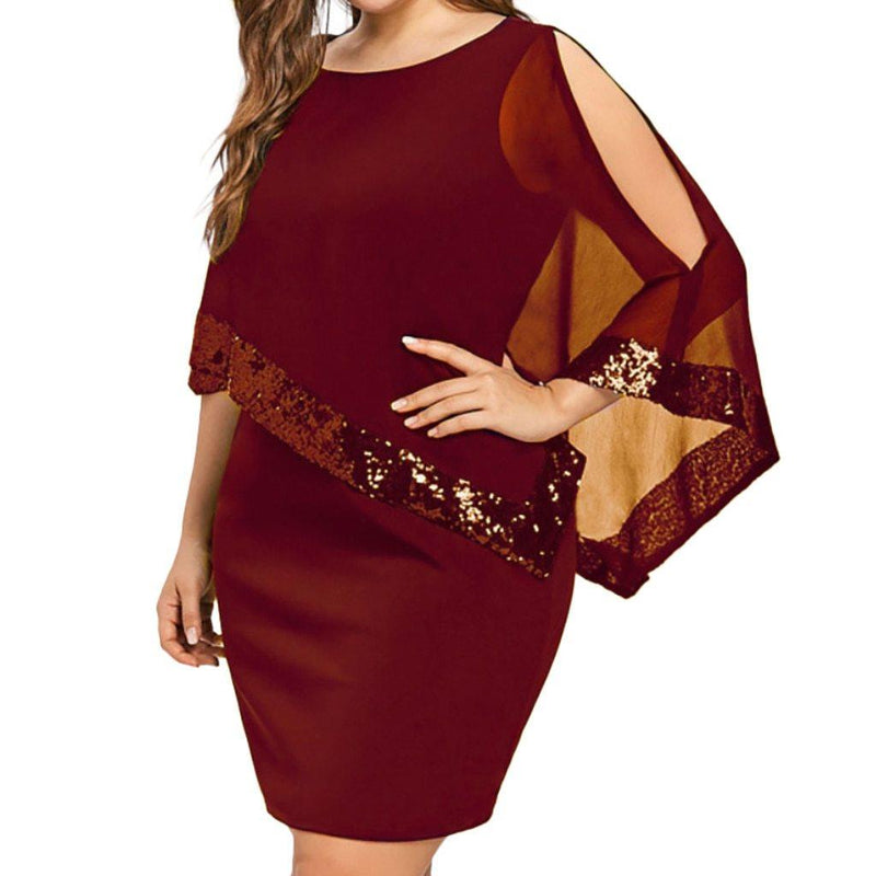 Plus Size Cold Shoulder Overlay Asymmetric Chiffon Dress, iBuyXi.com - Shop Unique Selection Of Products, Online shopping store, Affirm Payment, Pay with Free Interest Installments, Women Dress, Fashion Dresses, Plus Size Dress, Cold Shoulder Overlay Asymmetric Chiffon Dress, Strapless Sequins Dress, Plus Size Women Casual Evening Party Dress.