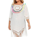 Plus Size Beach Dresses Crochet White Beach Bikini Coverup And Ideal For Summer Season, iBuyXi.com