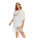 Plus Size Beach Dresses Crochet White Beach Bikini Coverup And Ideal For Summer Season, iBuyXi.com