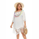 Plus Size Beach Dresses Crochet White Beach Bikini Coverup And Ideal For Summer Season, iBuyXi.com