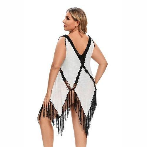 V-neck Plus Size Beach Cover Up Crochet Tassel With Fringe Long White Dresses Ideal For Bathing Suit Ups. Pay with Affirm to get 4 interest-free payments for eligible products. Visit iBuyXi.com and shop from a unique selection of products.