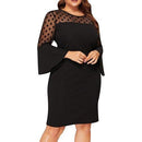 Plus Size Dot Mesh Mini Dress - iBuyXi.com