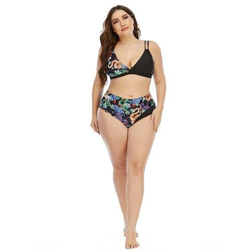  High Waist Bikini ,Plus Size  Swimsuit, Push Up Bathing Suit  Large Size Print Dragon Swimwear ,iBuyXi.com