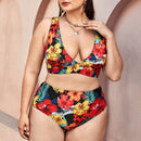 Plus Size Floral Print High Waist Tankini Set, iBuyXi.com - Shop Unique Selection Of Products, Online shopping store, Affirm Payment, Pay with Free Interest Installments, Women Floral Print Tankini, High Waist Split Swimwear, Summer Fashion Bikinis Set, Plus Size Swimsuit, One Piece Swimsuit, Plus Size Tankini, Bodysuit Bathing Suit, Plus Size Swimwear.