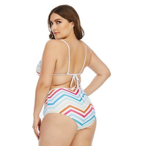 Plus Size High Waist Tassel Push Up Bikini Set, iBuyXi.com