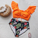 Plus Size High Waisted Ruffle Tankini Set, iBuyXi.com, Women Plus Size Clothing, Plus Size Swimwear, Summer Outfits, Plus Size Tankini Sets, Unique Design Bikini, Free Shipping