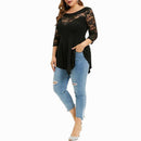 Plus Size Hollow Lace Top - iBuyXi.com