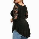 Plus Size Hollow Lace Top - iBuyXi.com