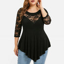 Plus Size Hollow Lace Top - iBuyXi.com