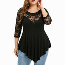 Plus Size Hollow Lace Top - iBuyXi.com
