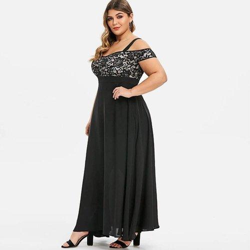 Plus Size Lace Floral Evening Party Dress