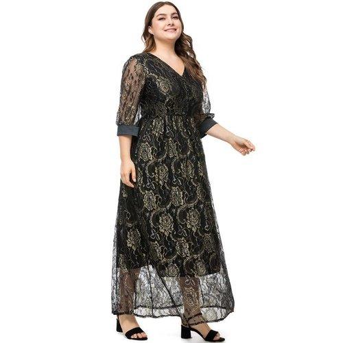 Plus Size Lace V Neck, Three Quarter Sleeve, Lace Floral Black Maxi,Plus Size Women Short Sleeve, Print Patchwork Causal Dress Loose Overs, Maxi Irregular Dresses, Plus Size Patchwork Causal Dress Loose Oversized Maxi Irregular Dresses, Plus Size Beading, Pleated Elegant Party Dress,Belted Loose Maxi, Spring Dress Beading Pleated Elegant Party Dress Belted Loose Oversized Plus Size Women Clothing ,iBuyXi.com