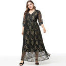 Plus Size Lace V Neck, Three Quarter Sleeve, Lace Floral Black Maxi,Plus Size Women Short Sleeve, Print Patchwork Causal Dress Loose Overs, Maxi Irregular Dresses, Plus Size Patchwork Causal Dress Loose Oversized Maxi Irregular Dresses, Plus Size Beading, Pleated Elegant Party Dress,Belted Loose Maxi, Spring Dress Beading Pleated Elegant Party Dress Belted Loose Oversized Plus Size Women Clothing ,iBuyXi.com