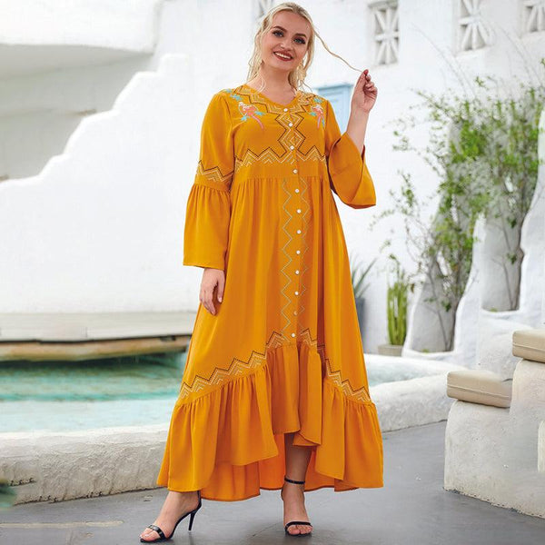 orange plus size boho dress Final Sale Plus Size Off the Shoulder Maxi Dress in Orange