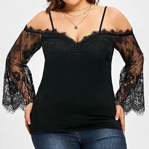 Plus Size Off Shoulder Lace Long Sleeve Top, iBuyXi.com - Shop Unique Selection Of Products, Online shopping store, Affirm Payment, Pay with Free Interest Installments, Women Dress, Fashion Dresses, Plus Size Dress, Women Off Shoulder T-Shirt, Lace Long Sleeve Casual Tops, Lace stitching strapless Top, long sleeve shirt, Casual Top. Plus Size Top.