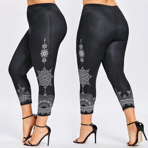 Plus Size Printed Leggings. Visit iBuyXi.com for Online Shopping and Shop the Unique Selection, Women Plus Size, 5XL Space Dye Printed Leggings, Casual Marled Skinny Leggings, Female Pencil Casual Pants,  Ladies Trousers