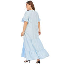 Oversized Maxi, Turn Down Collar, Half Sleeve, Colorful Multicolor Striped Dress, Shirt Dress Women Summer, Half Sleeve Colorful Multicolor Striped Dress Loose Oversized, Maxi Long Beach Dresses, Three Quarter Sleeve Casual Tunic Dress, Knee Length Plus Size Short Midi Dresses,iBuyXi.com