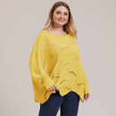 Plus Size Sweater, Bat Sleeve Hollow Out Elegant Knit Pullover,Female Jumper, Fashion Autumn Winter,Blouse Shirt Women, Lace Up V Neck, Long Sleeve Knitted Blouse, Plus Size Casual Long Ladies Tops, iBuyXi.com