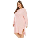 Plus Size Sweater, Long Sleeve, Side Split Elegant Dress With Hat, Autumn Winter Sweater Dress Women Long Sleeve Side Split Elegant Dress With Hat Warm Plus Size Women Clothing