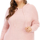 Plus Size Sweater, Long Sleeve, Side Split Elegant Dress With Hat, Autumn Winter Sweater Dress Women Long Sleeve Side Split Elegant Dress With Hat Warm Plus Size Women Clothing