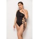 Plus Size Swimwear,One Shoulder Hollow Out  Bathing Suits, Plus Size Women's Swimwear Fashion One Shoulder Hollow Out,Sexy Women's Bathing Suits Black Female Beach Swimsuit, , Long Sleeve Bodysuit, Long Sleevees,iBuyXi.com
