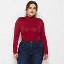 Plus Size Turtleneck Long Sleeve Bodysuit, Long Sleeve, iBuyXi.com
