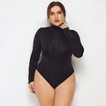Plus Size Turtleneck Long Sleeve Bodysuit, Long Sleeve, iBuyXi.com