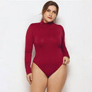 Plus Size Turtleneck Long Sleeve Bodysuit, Long Sleeve, iBuyXi.com
