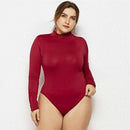 Plus Size Turtleneck Long Sleeve Bodysuit, Long Sleeve, iBuyXi.com