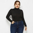 Plus Size Turtleneck Long Sleeve Bodysuit, Long Sleeve, iBuyXi.com