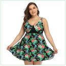 Plus Size Two Pieces Tankini Swimwear, Swim dress, Swimsuit Top Print Flamingo Bathing Suit, iBuyXi.com