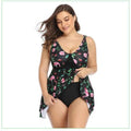 Plus Size Two Pieces Tankini Swimwear, Swim dress, Swimsuit Top Print Flamingo Bathing Suit, iBuyXi.com