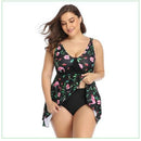 Plus Size Two Pieces Tankini Swimwear, Swim dress, Swimsuit Top Print Flamingo Bathing Suit, iBuyXi.com