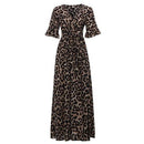Plus Size V-Neck Leopard Print Dress, iBuyXi.com - Shop Unique Selection Of Products, Online shopping store, Affirm Payment, Pay with Free Interest Installments, Women Dress, Fashion Dresses, Plus Size Dress, Women Summer Long Dress, Leopard Print V-Neck Dress, Short Sleeve Bandage Leopard Dress, Casual Summer Dress, Evening Party Dress.
